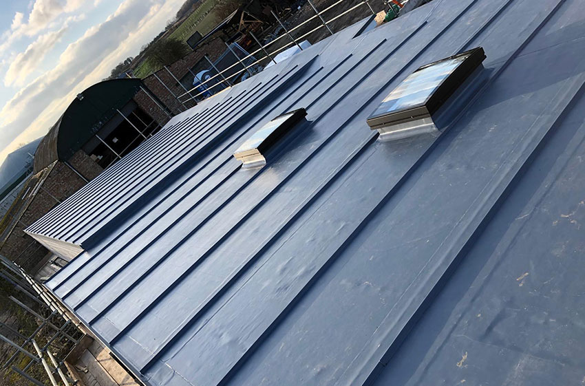 Single ply membrane pitched roof